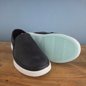 Kuru Womens Roam Alta Slip On Sneakers Black Leather Orthopedic Support Size 8